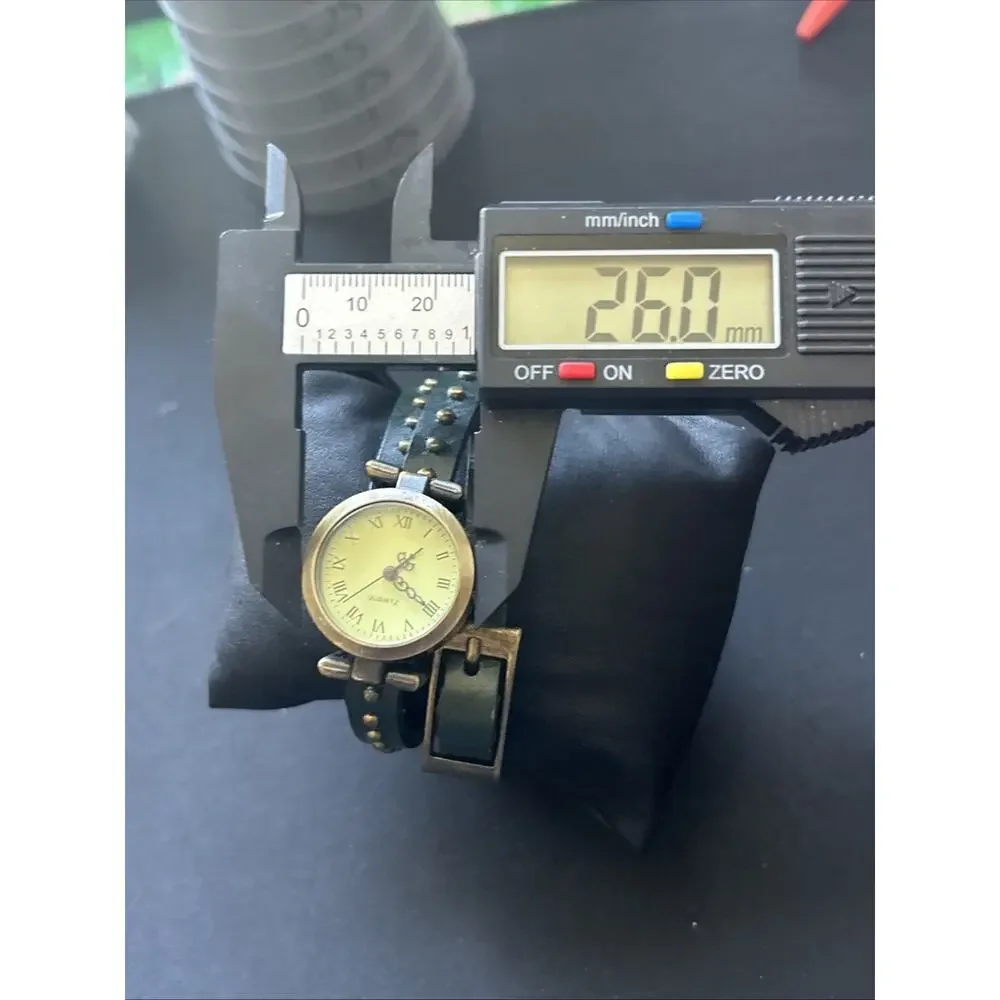 Bronze Tone Forest Green Wrap Style Band Quartz Watch